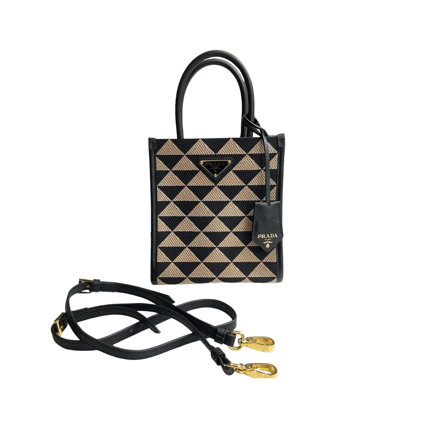 Prada Symbole Embroidered Fabric Mini Bag