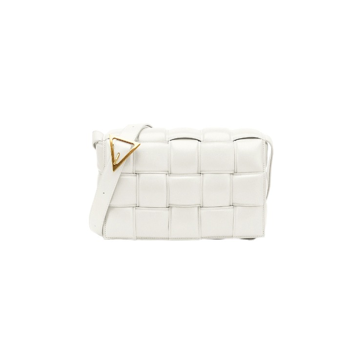 Bottega Veneta Nappa Maxi Intreccio Padded Cassette Crossbody Bag White