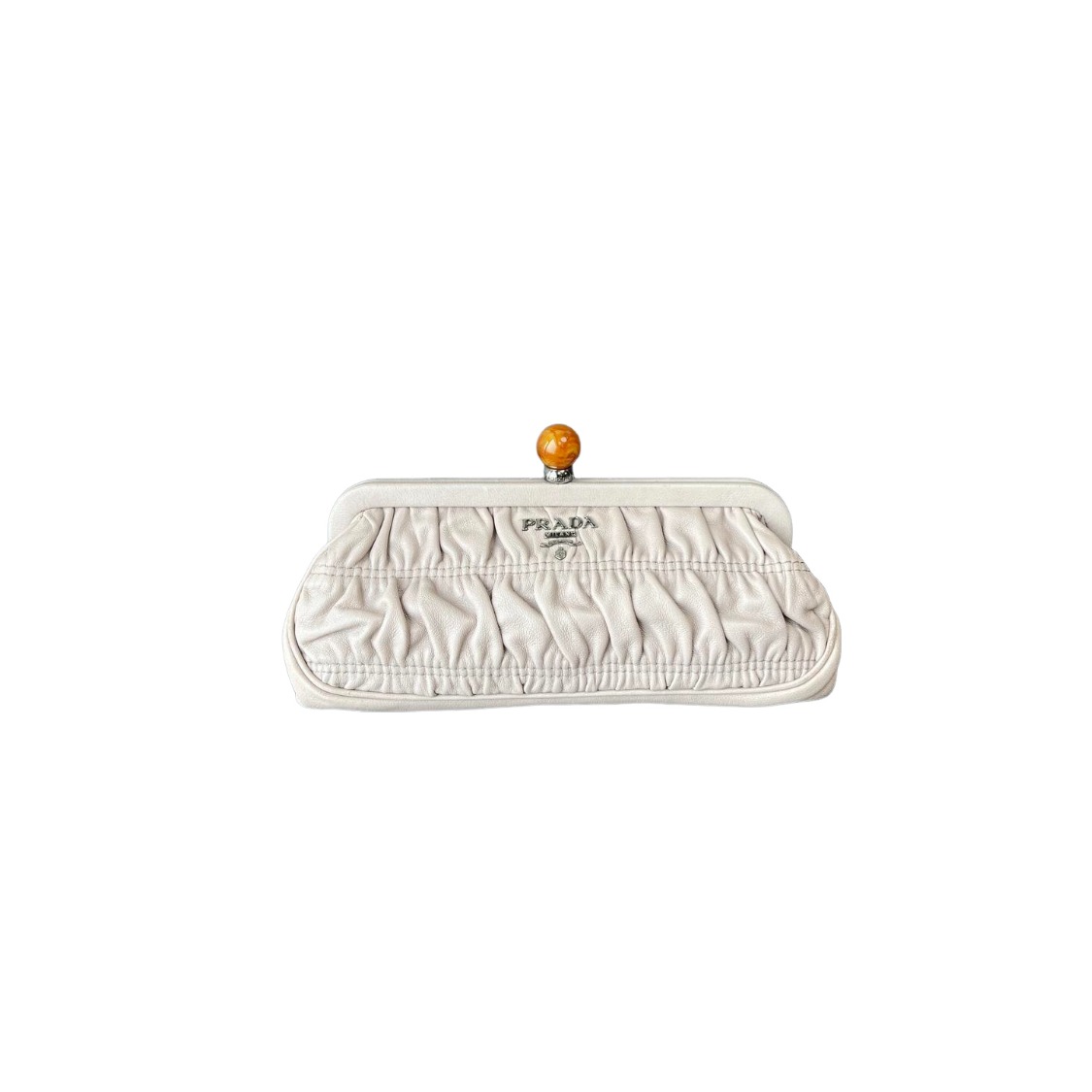Prada Nappa Gaufre Leather Frame Clutch