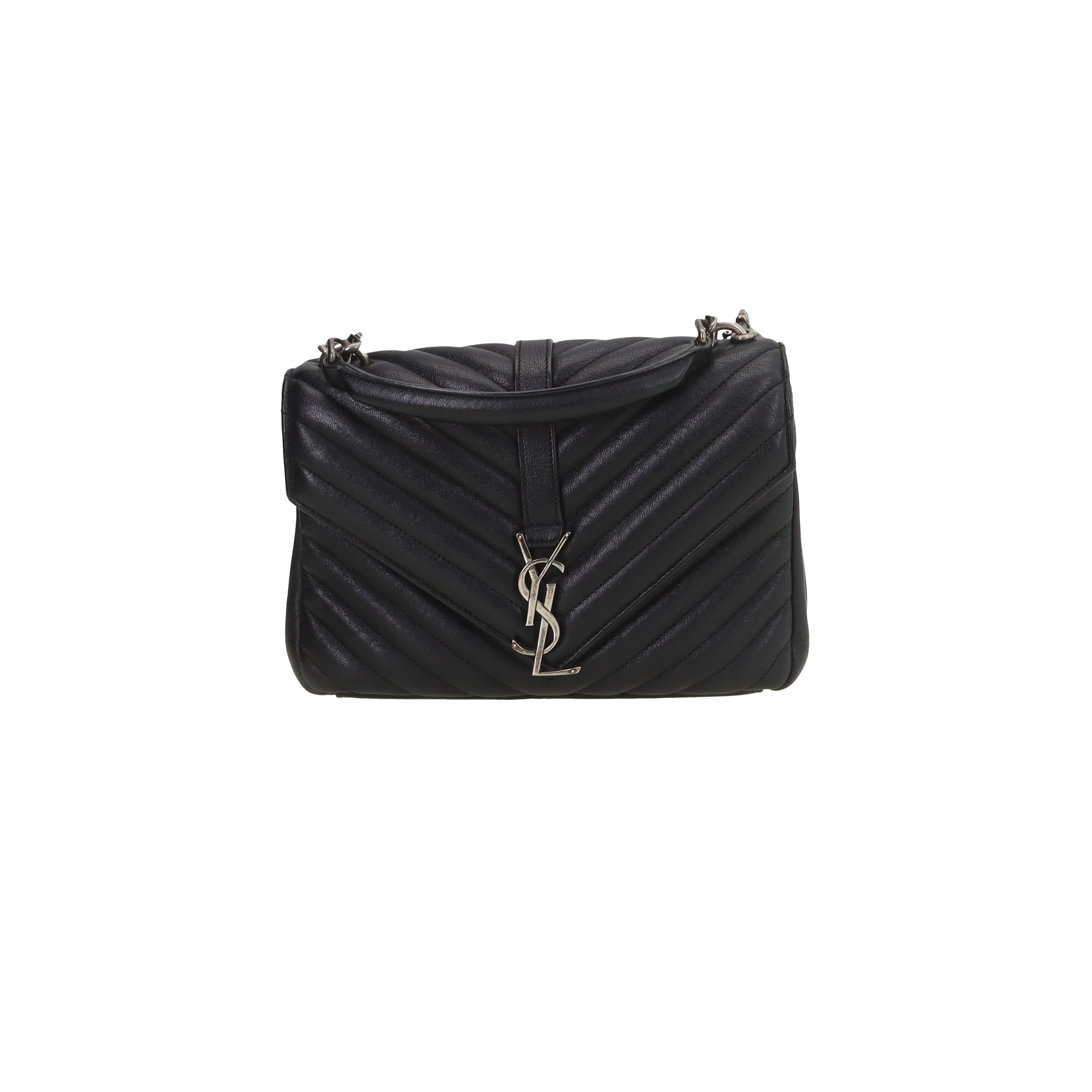 Saint Laurent Black Leather Medium College Bag