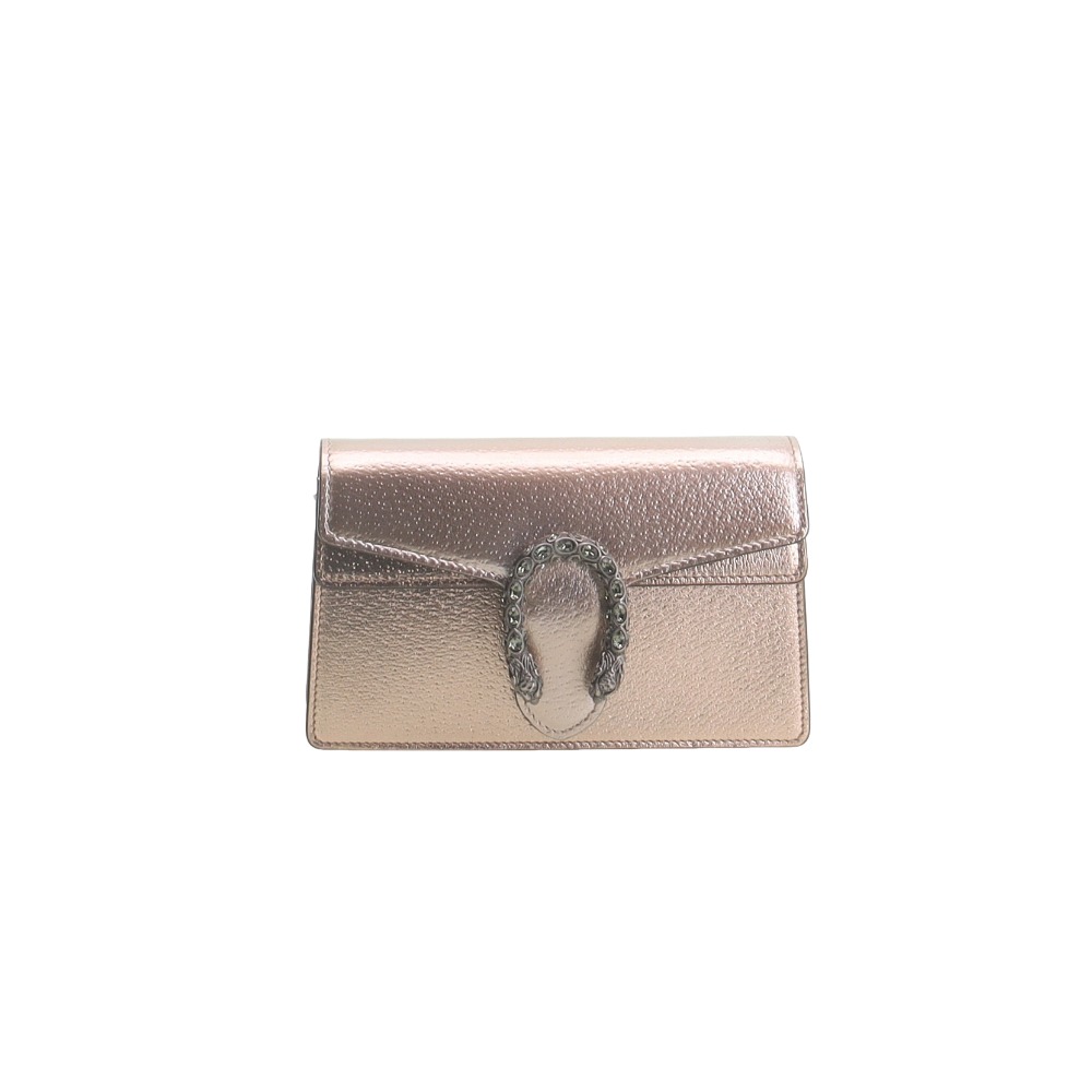 Gucci Metallic Calfskin Super Mini Dionysus Shoulder Bag