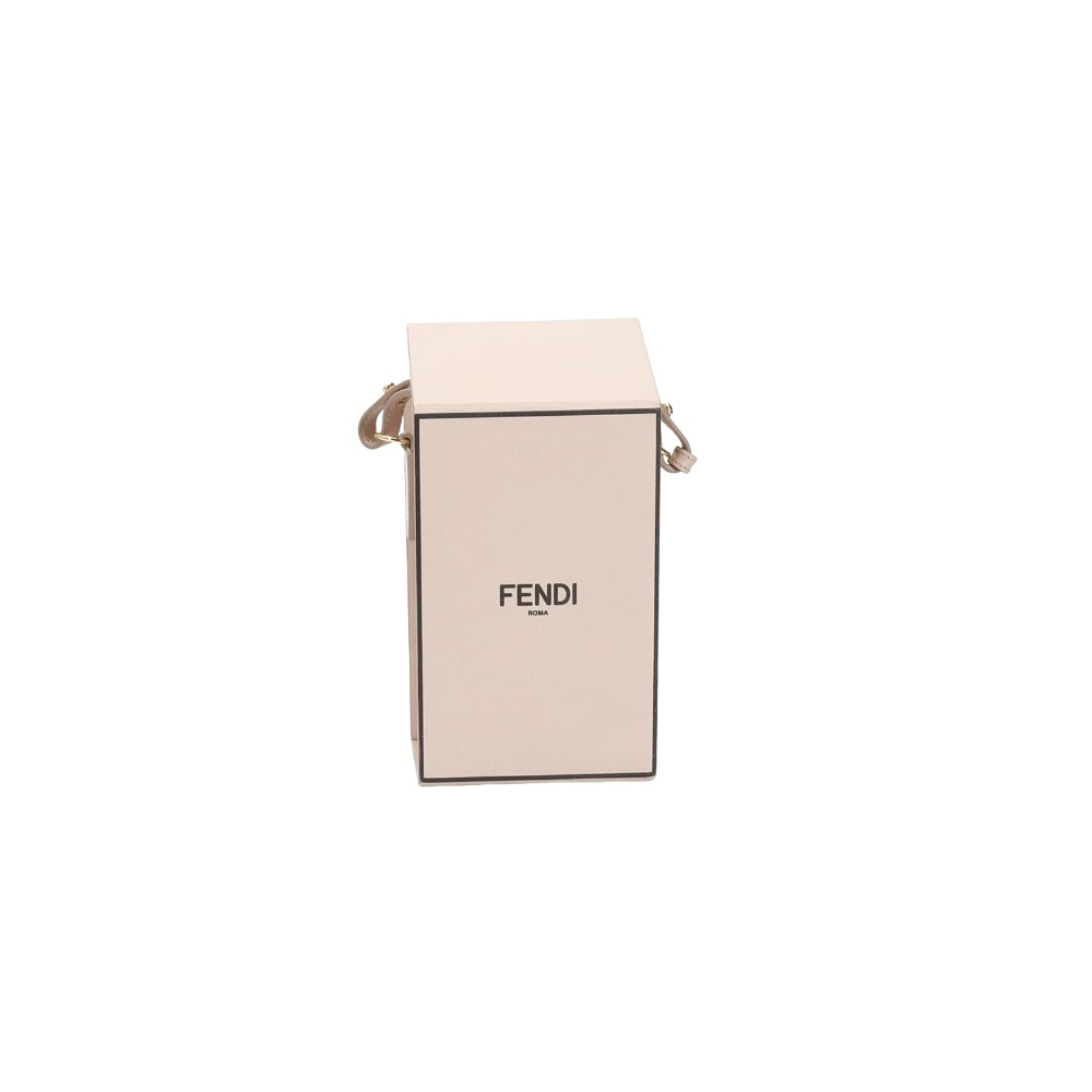 Fendi Pink Leather Box Logo Crossbody Bag