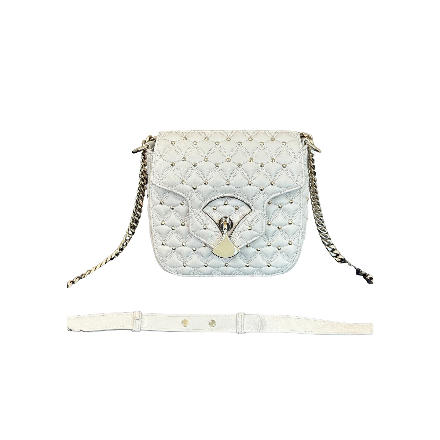 Bvlgari White Quilted Leather Divas' Dream Shoulder Bag