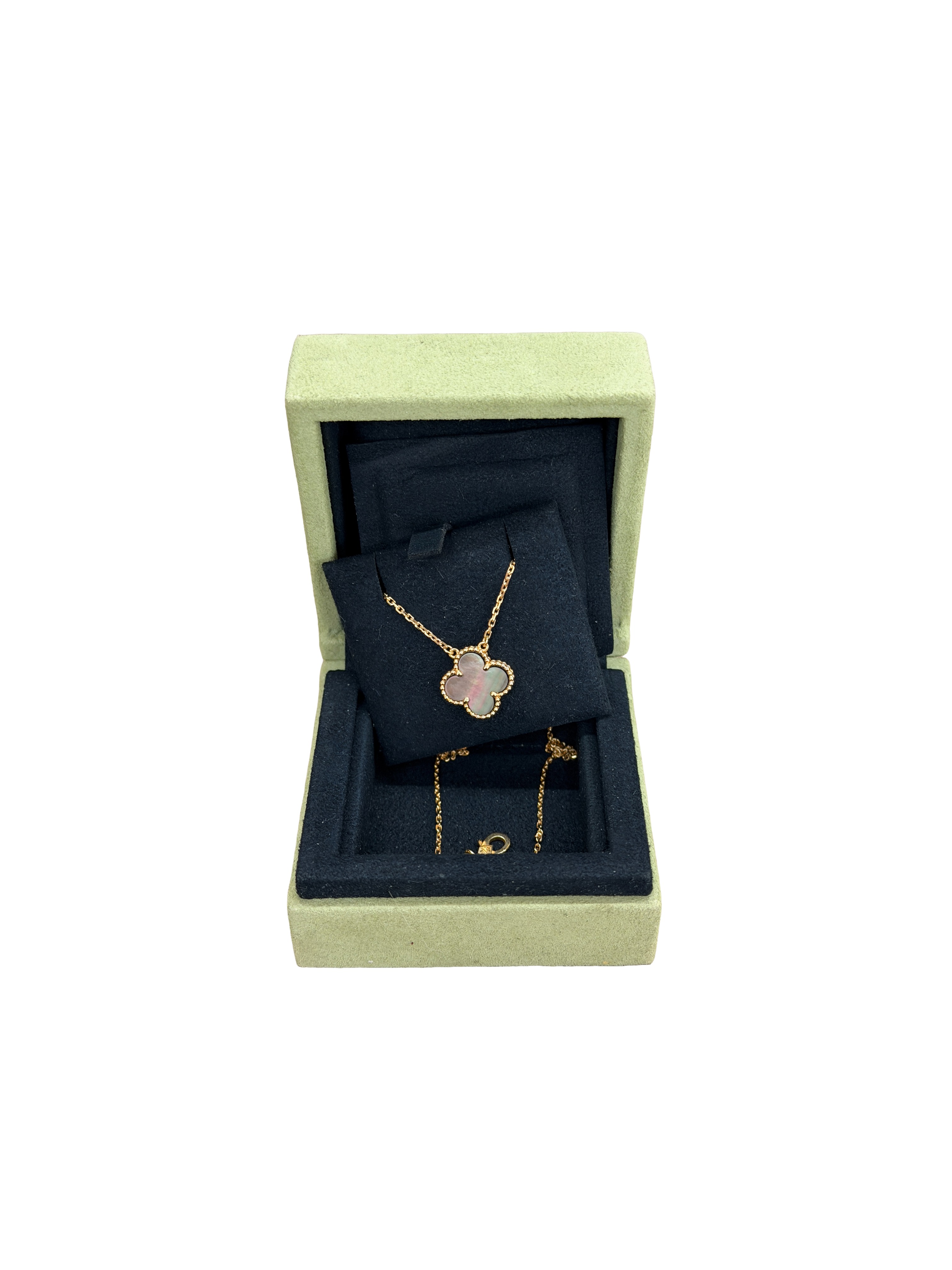 Van Cleef & Arpels 18k Rose Gold and Grey Mother of Pearl Necklace