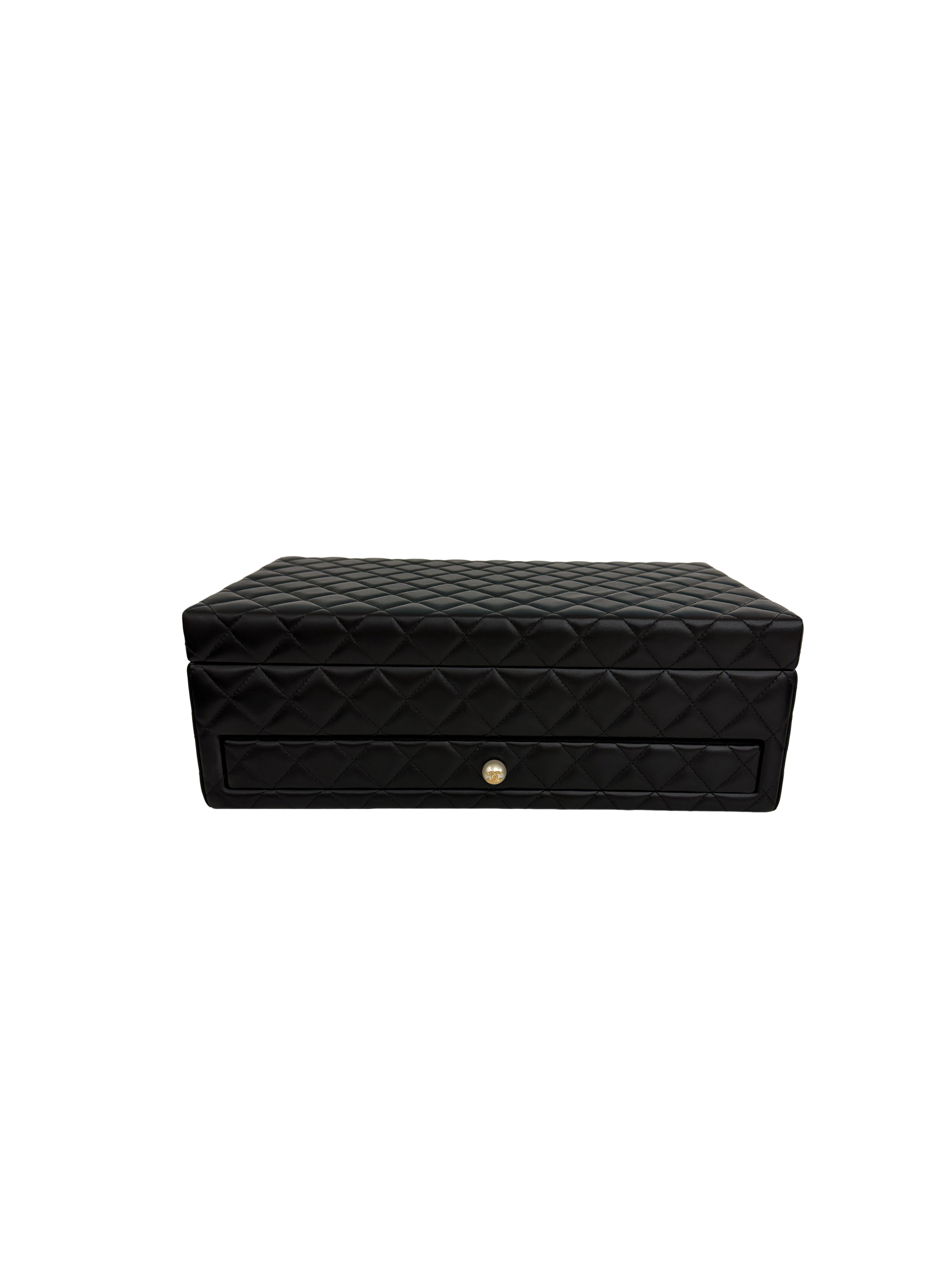 Chanel Quilted Lambskin Jewelry Box - Black