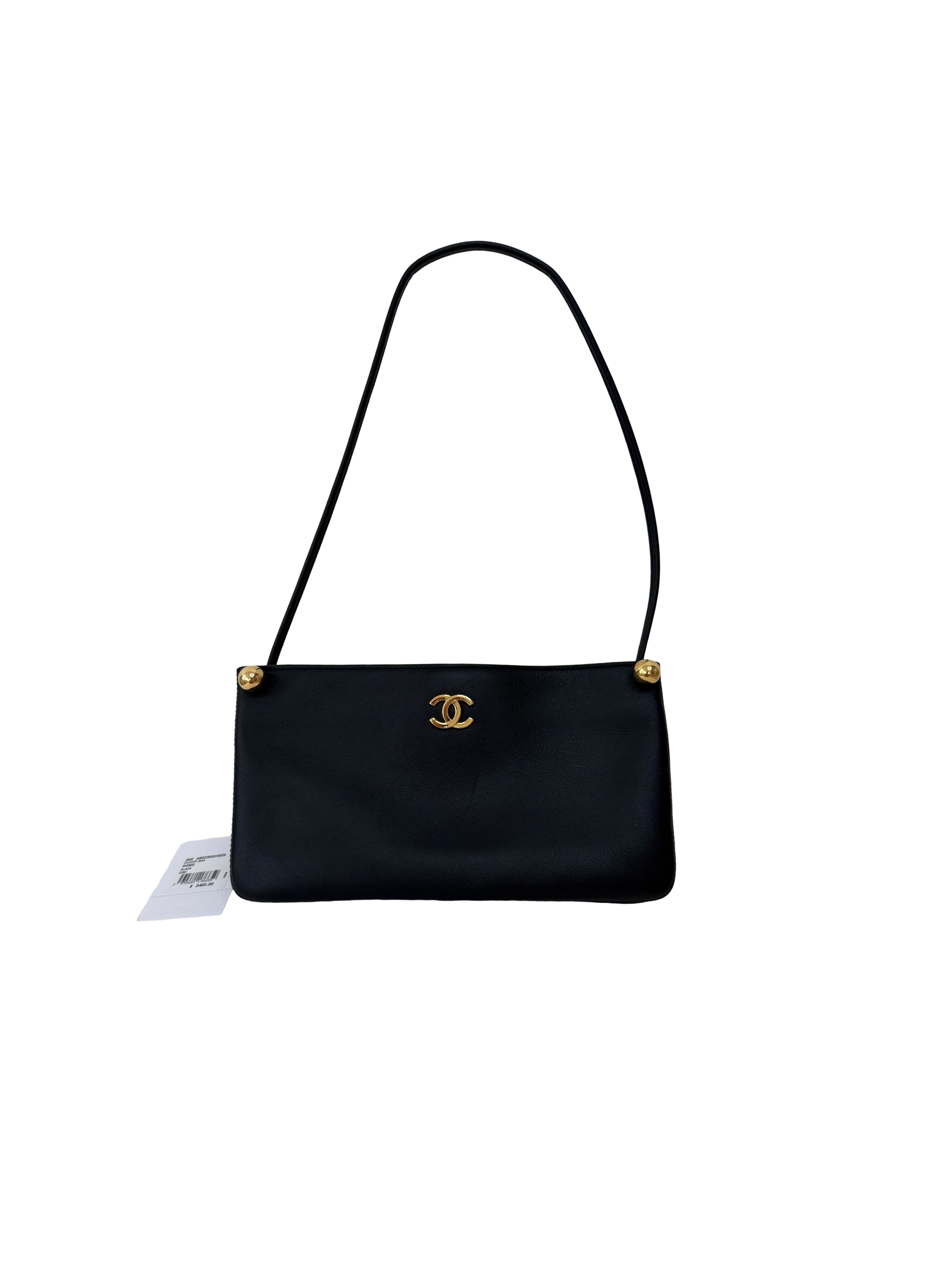 Chanel "Chic Studs" Clutch Bag Black Lambskin Gold Hardware