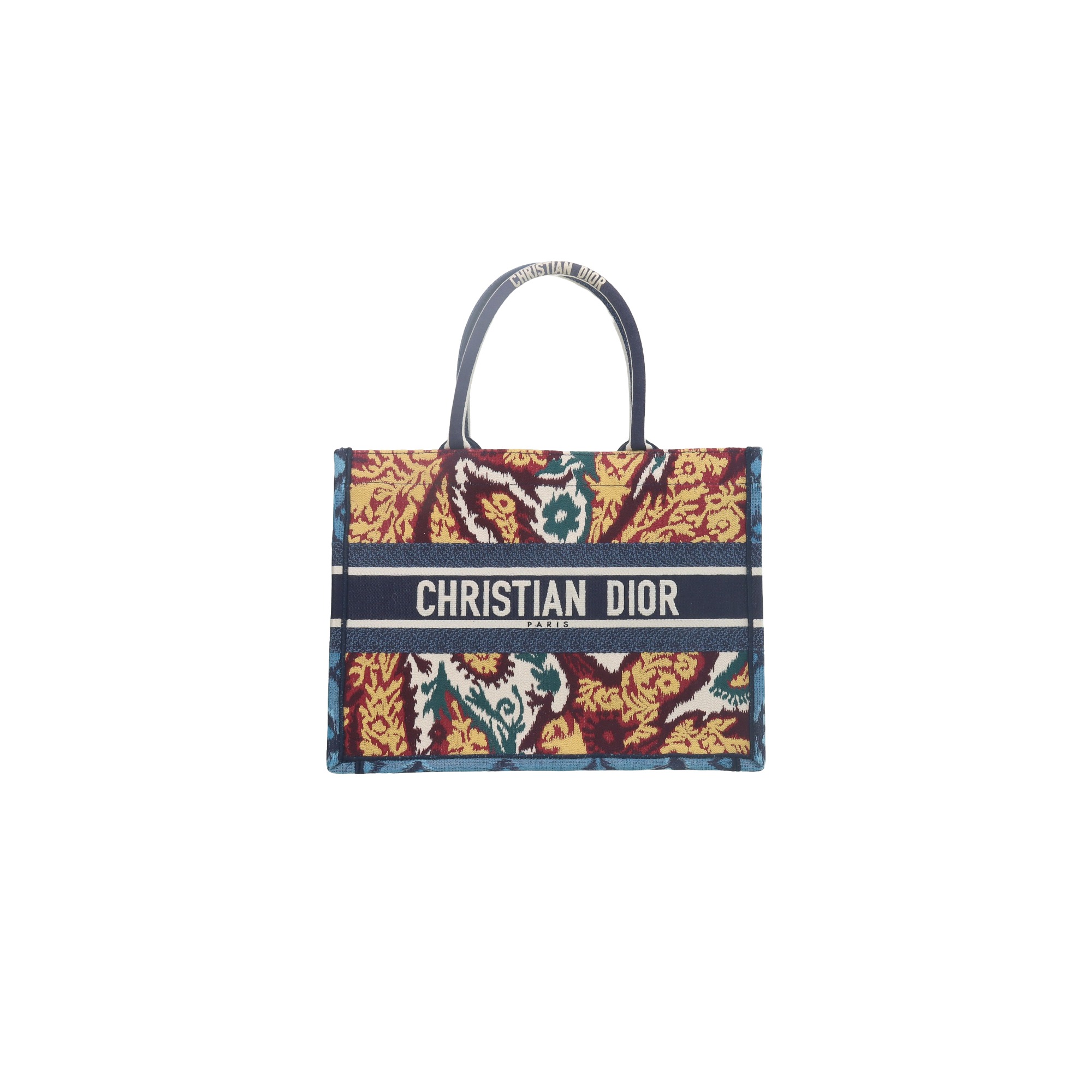 Christian Dior Canvas Embroidered Paisley Medium Book Tote