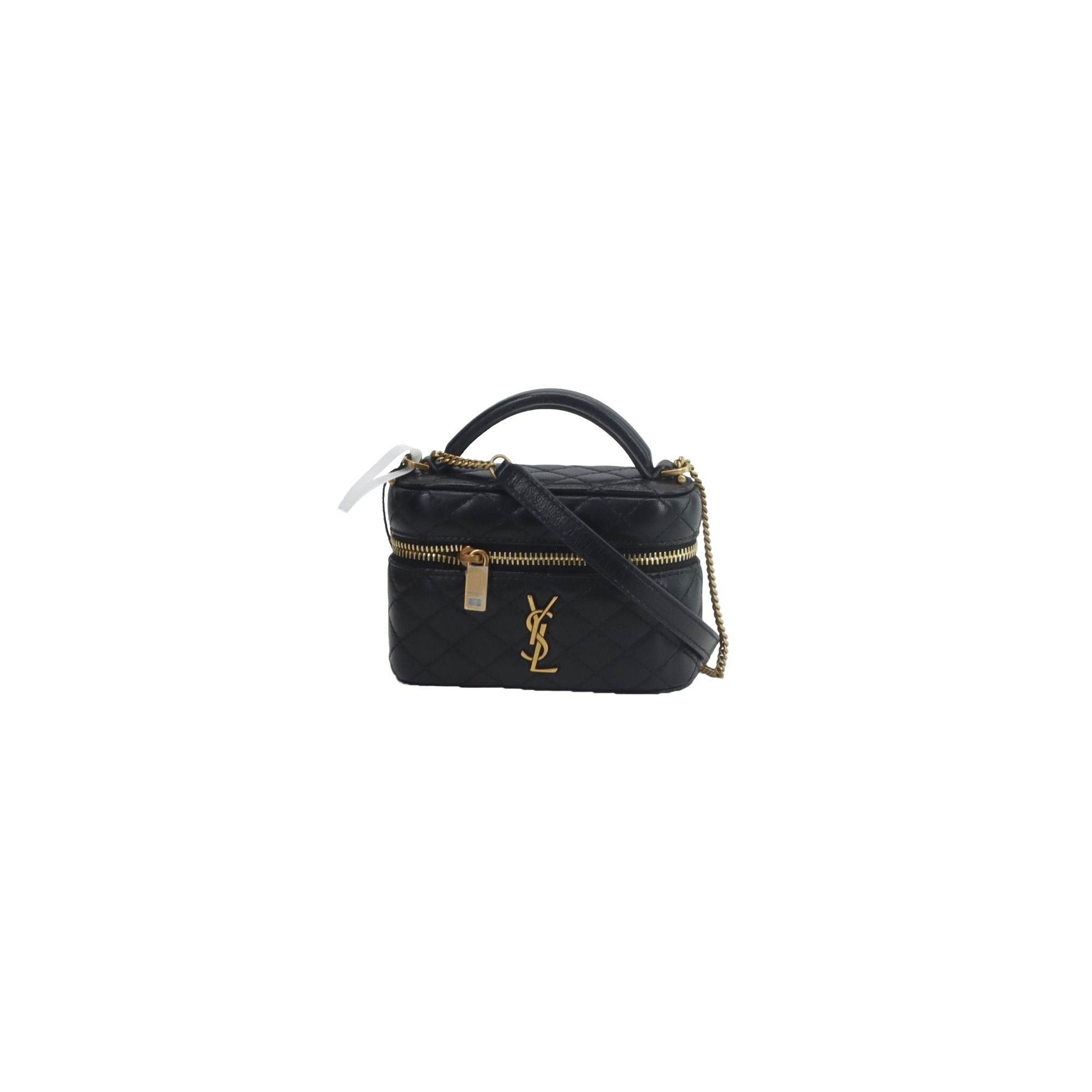 Saint Laurent black quilted lambskin Gaby vanity case