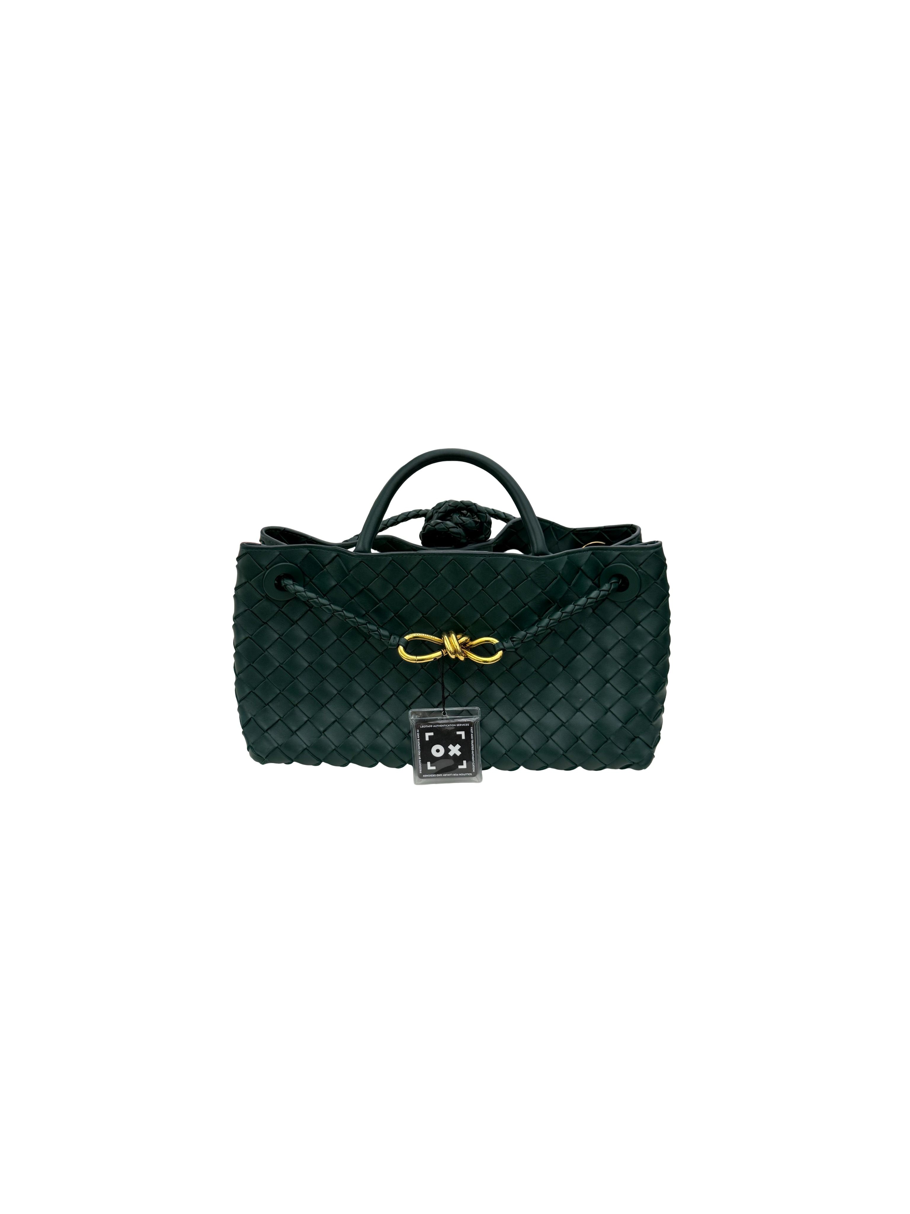 Bottega Veneta Nappa Intrecciato Small East West Andiamo Shoulder Bag Emerald Green