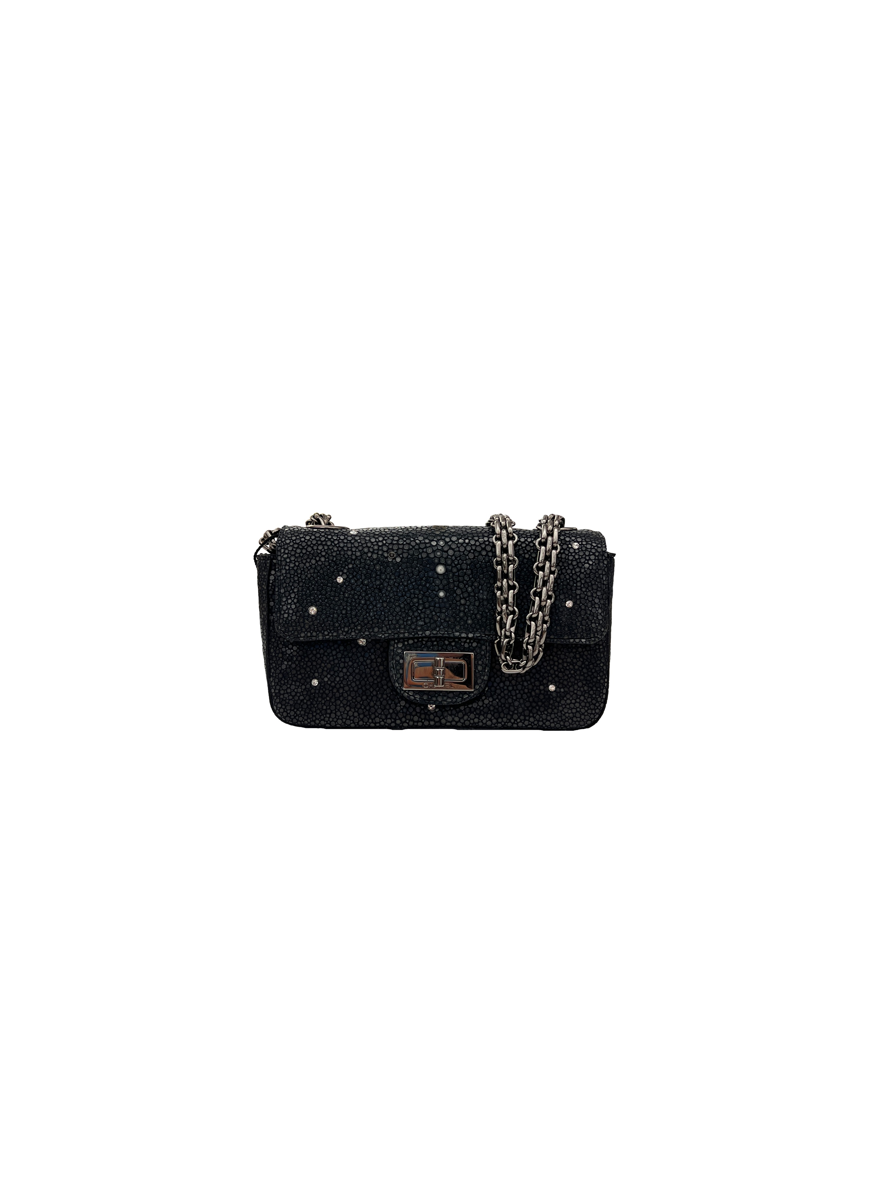Chanel Galuchat Stingray Crystal Embellished 2.55 Reissue Mini Flap Bag