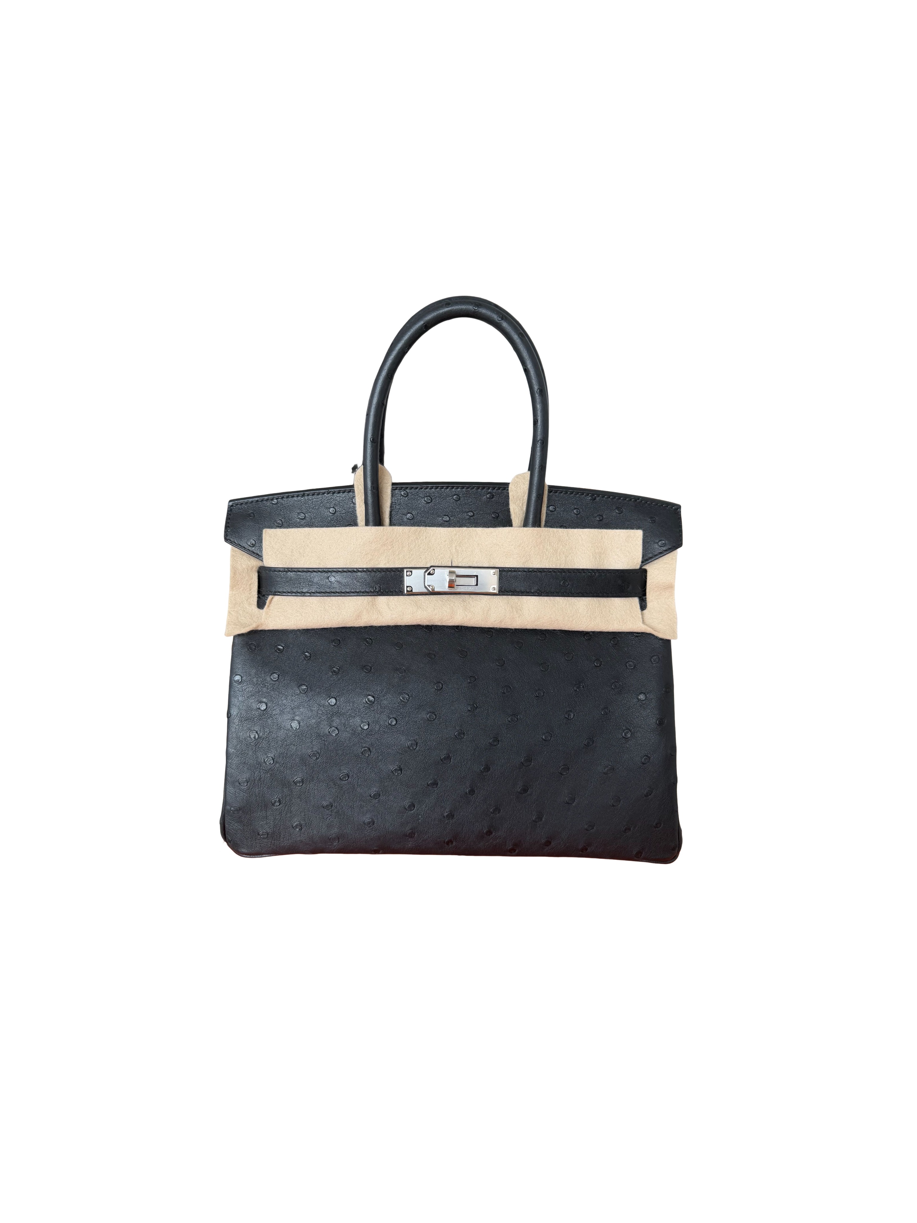 Hermes Birkin 30 Ostrich Black and Silver YEAR 2026 G Stamp