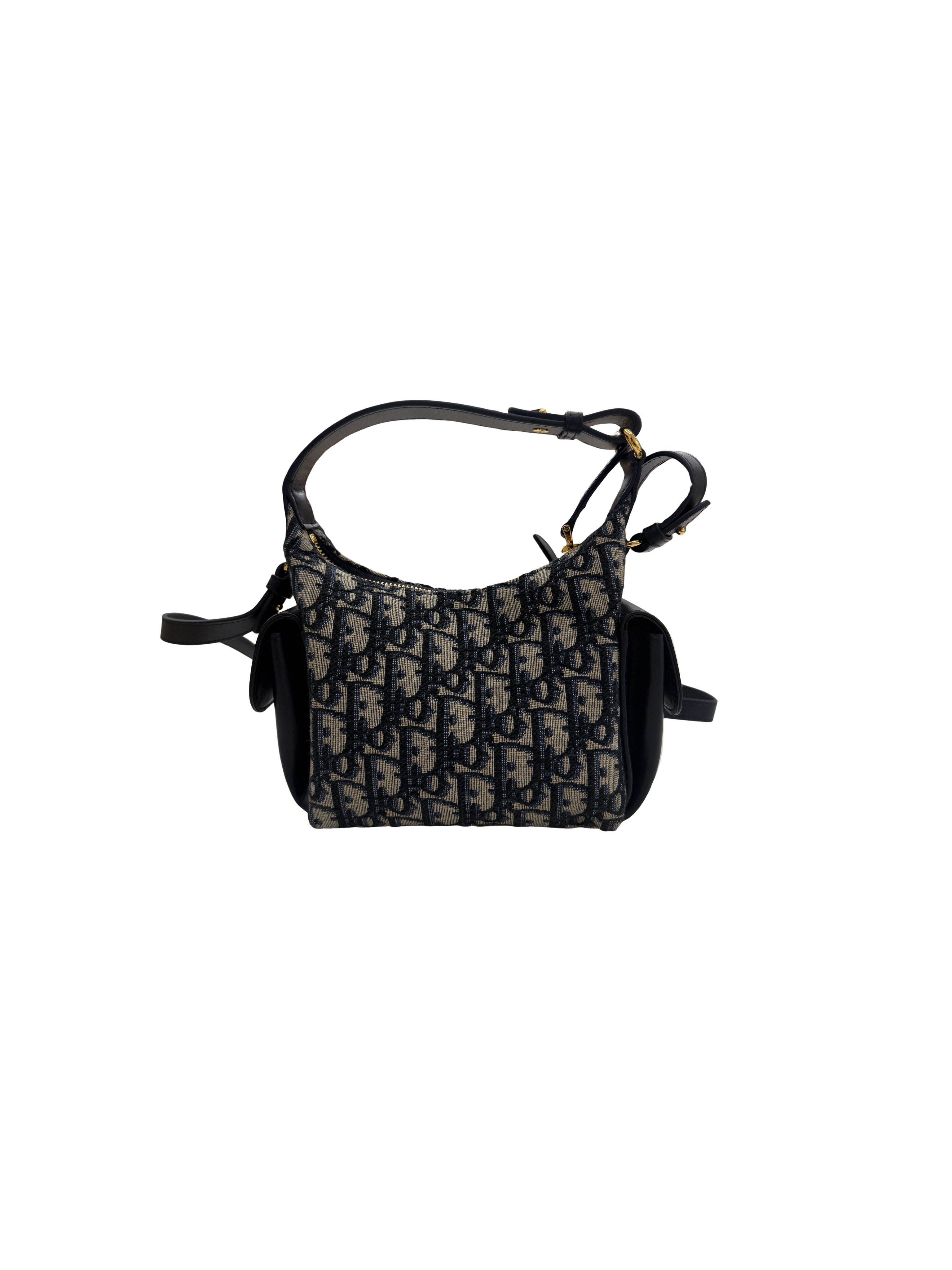 Christian Dior Medium D-Dream Bag Blue Dior Oblique Jacquard and Smooth Calfskin