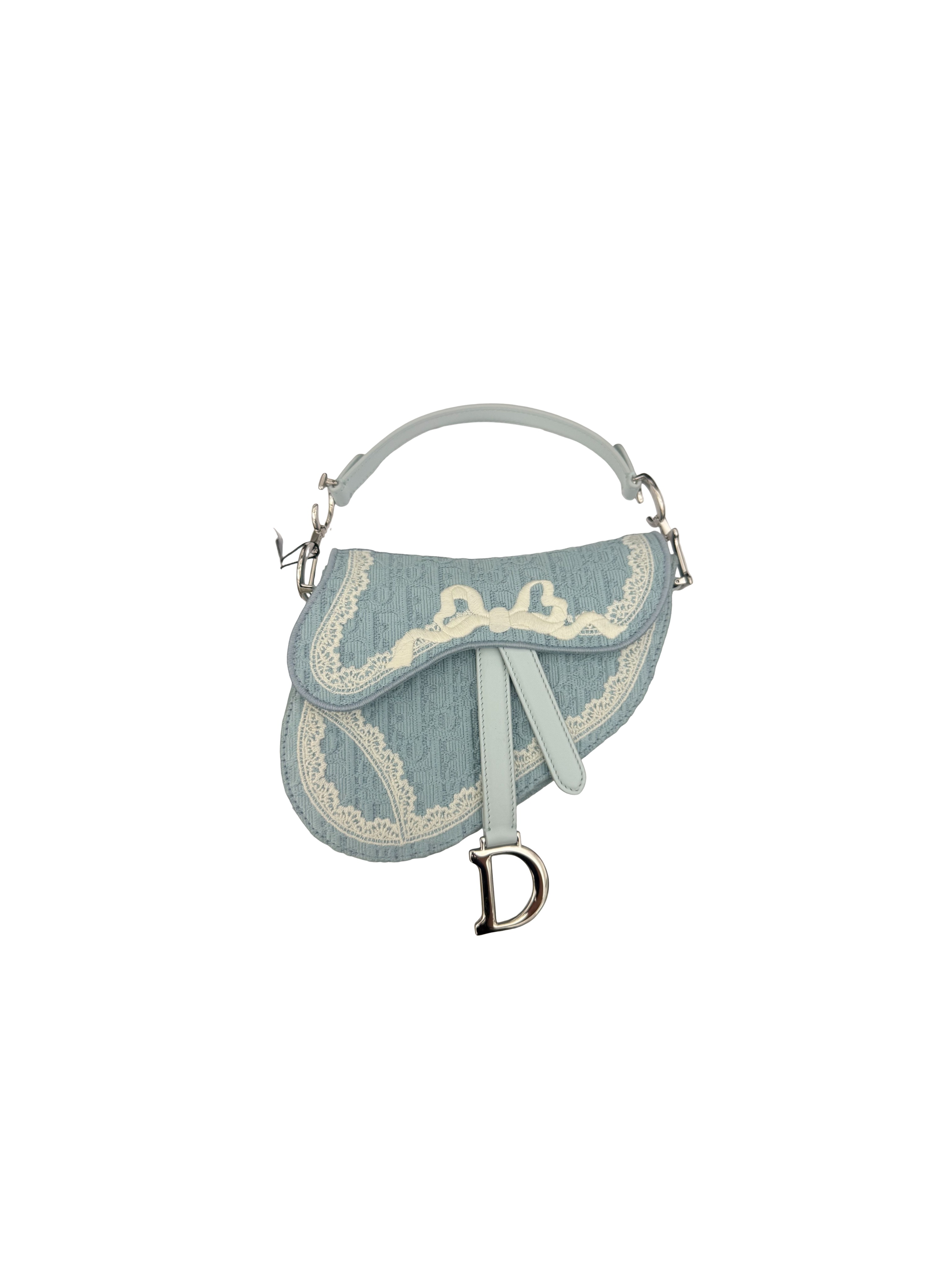 Christian Dior Small Saddle Bag Céleste Blue Dior Oblique