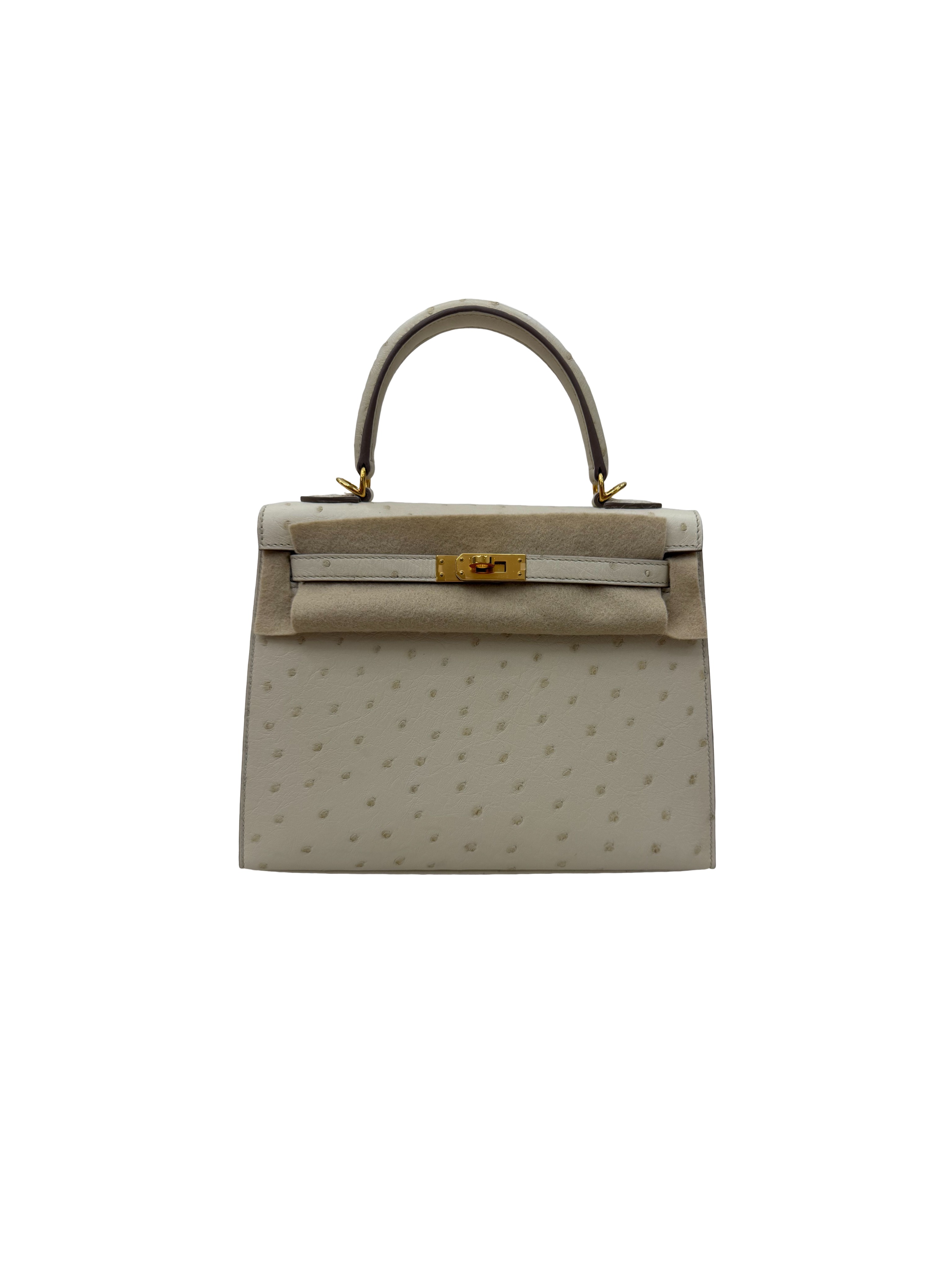 Hermès Kelly II Sellier 25 Ostrich Z Stamp