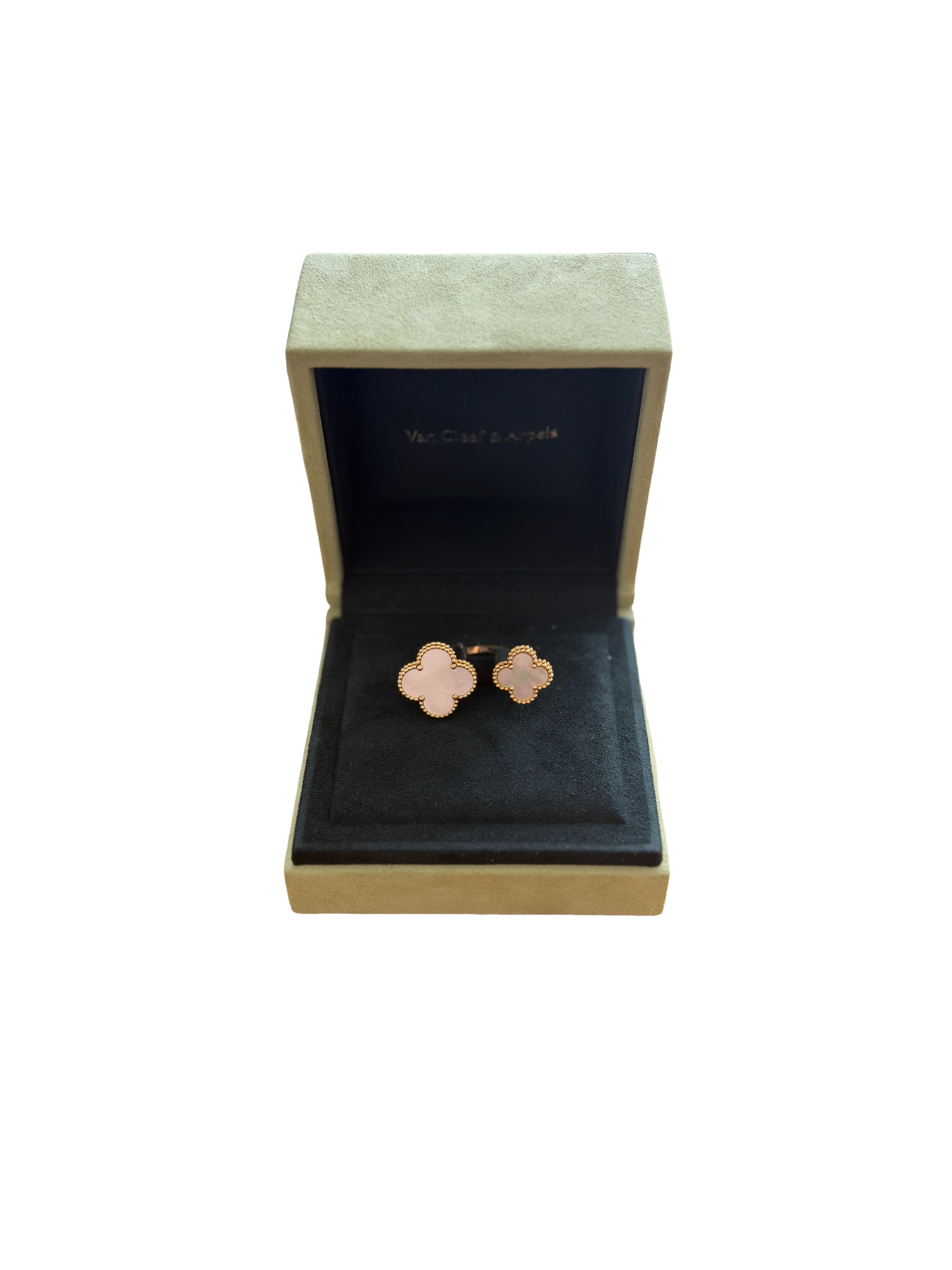 Van Cleef & Arpels Magic Alhambra Between the Finger Ring 18K Yellow Gold Mother-of-Pearl Size 54 w/ Full Set