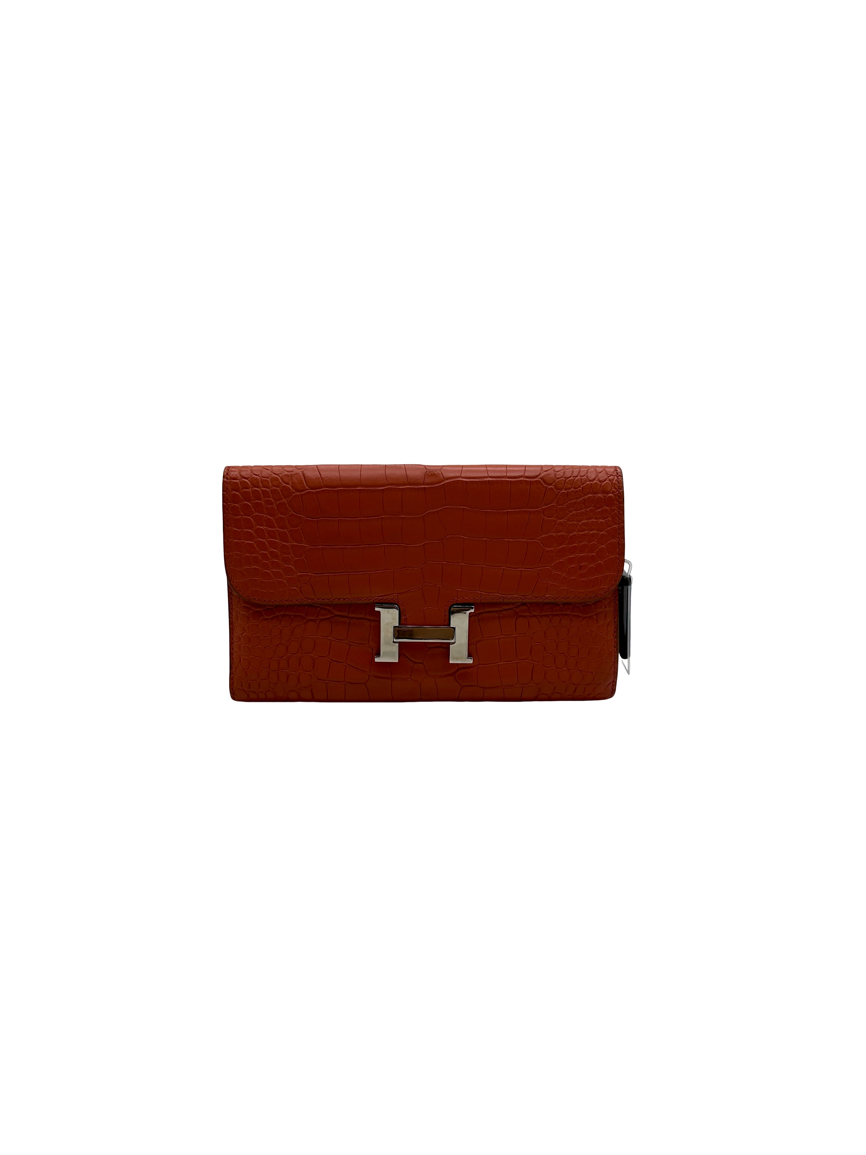 Hermes Constance Wallet Matte Alligator Silver Hardware Square Q