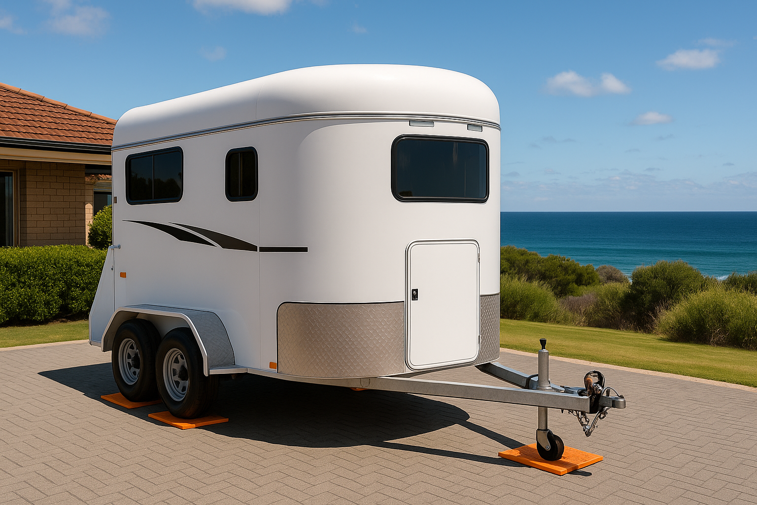 Horse float being weighed