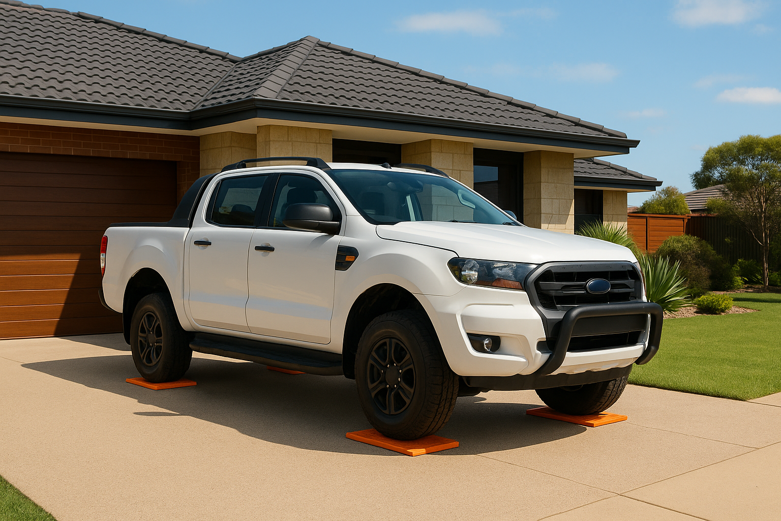 Tow vehicle connected to a caravan