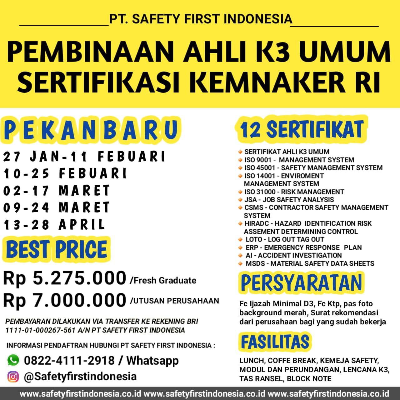 AHli k3 umum Pekanbaru