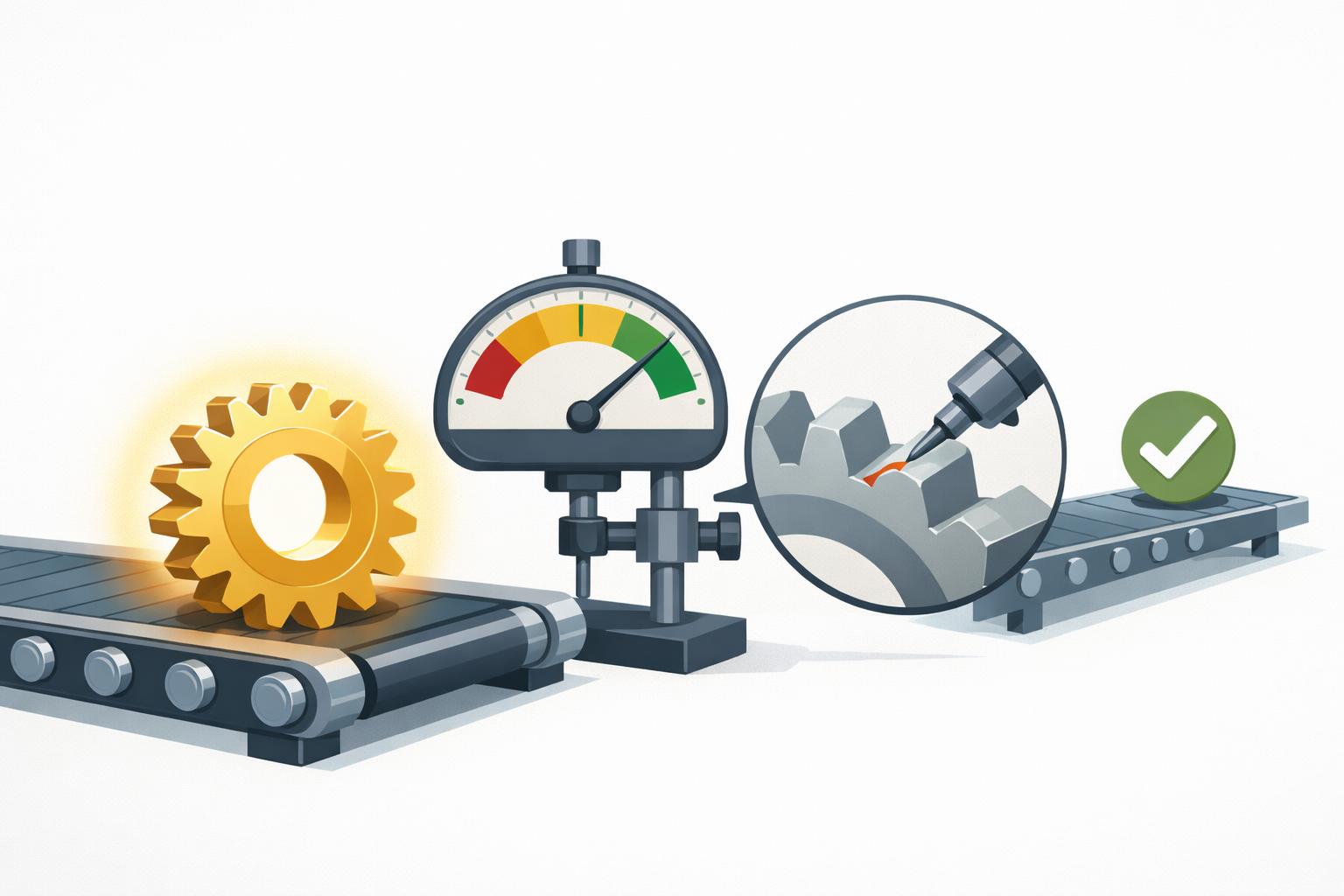 AI quality control inspection catches a flaw in assembled work before it moves forward