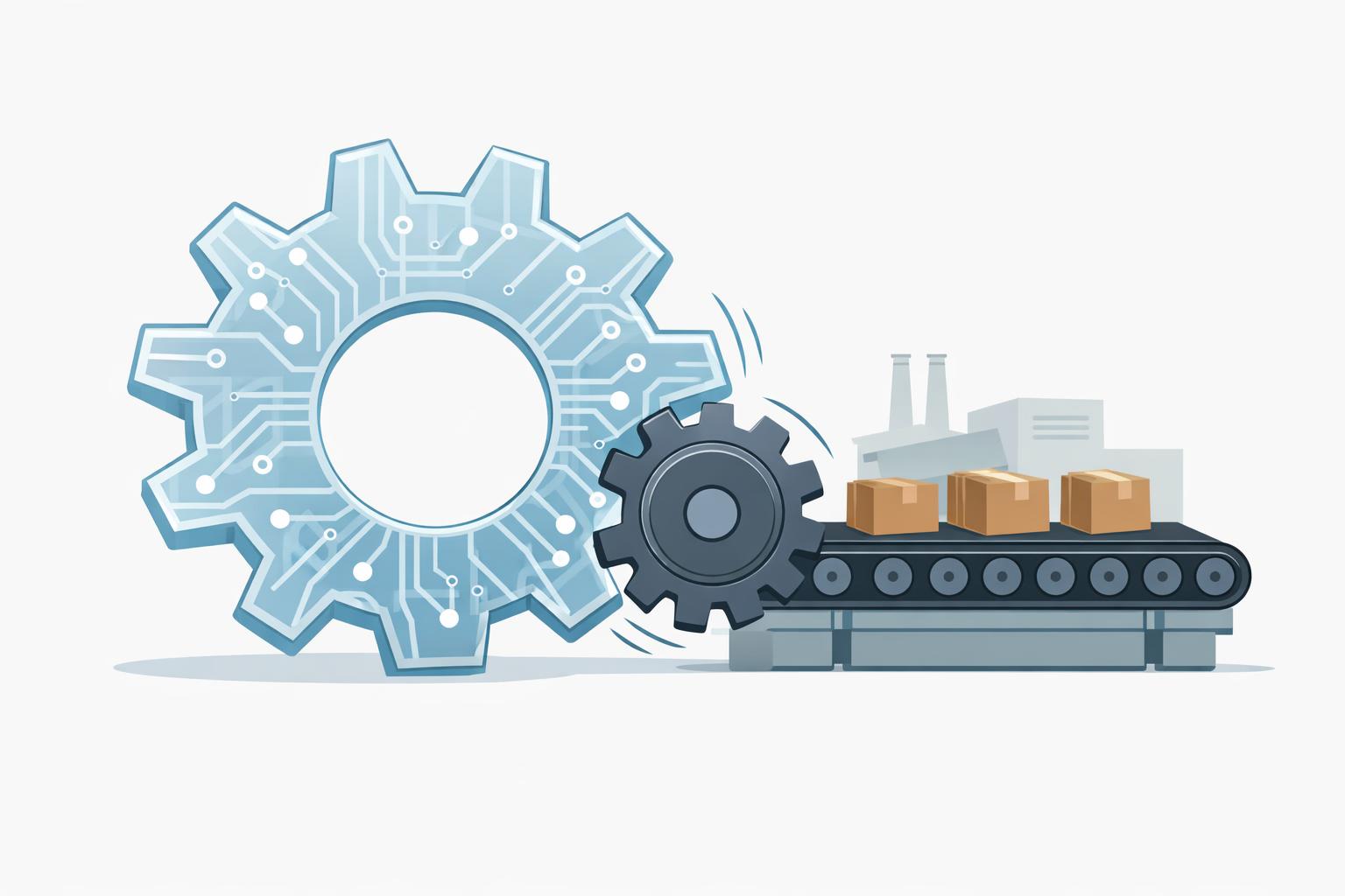 AI consulting turning tool access into workflow change on a factory conveyor belt