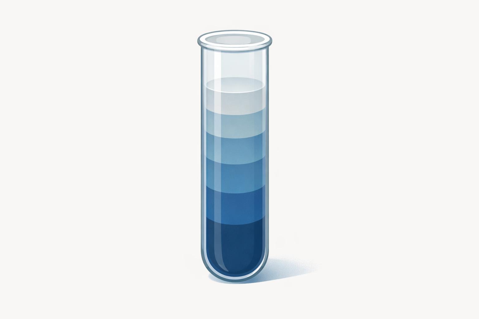 Glass test tube with layered liquid revealing hidden AI usage signals beneath the surface