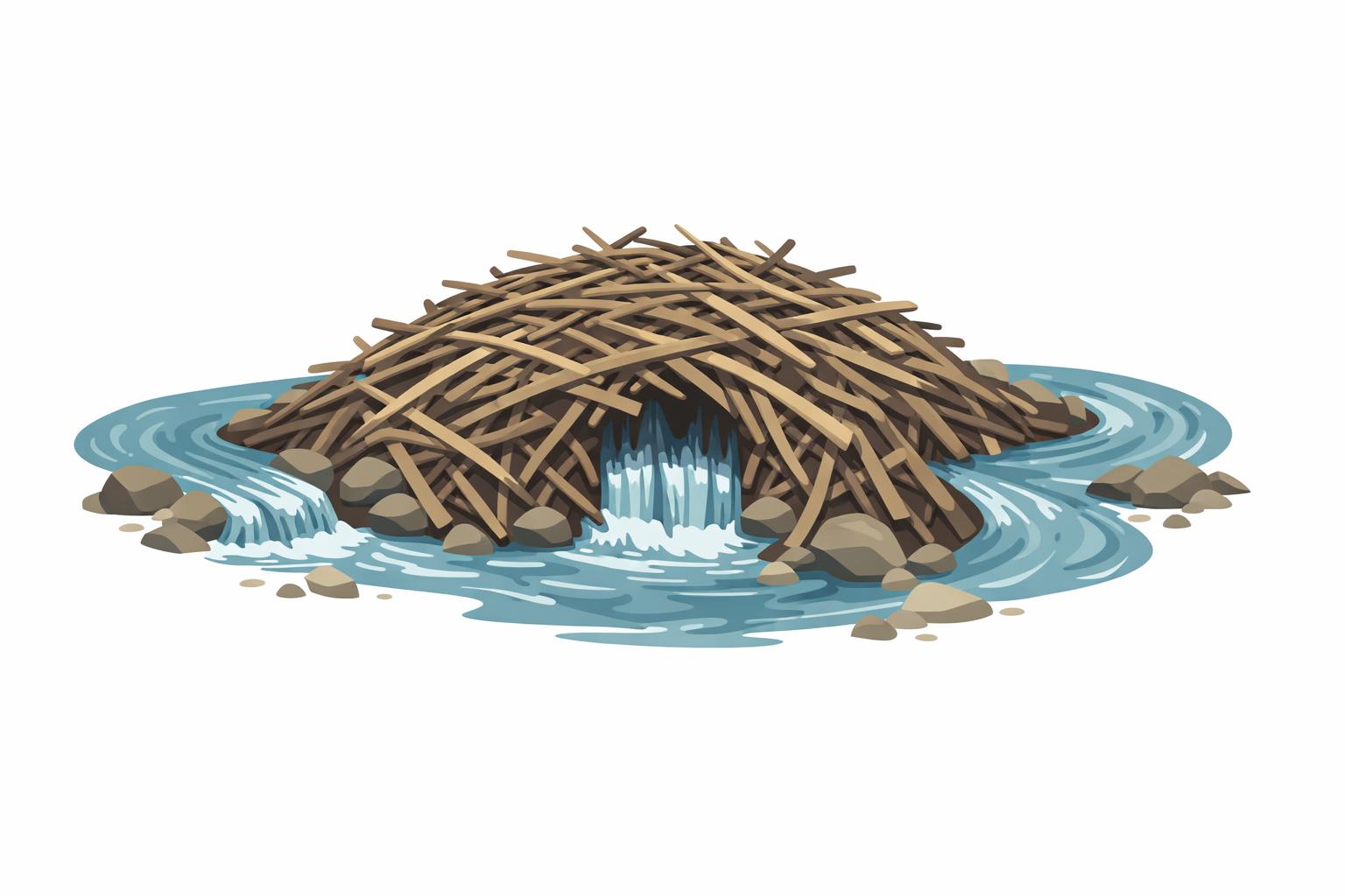 Interlocking beaver dam channels showing peer learning spreading AI [adoption](/quarterly-ai-adoption-board-update-executive-questions/) across a team