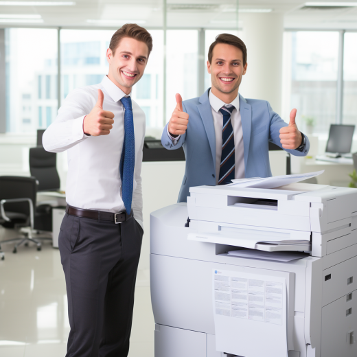 Professional office workers collaborating in modern workplace