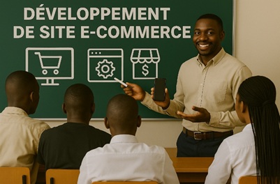 Illustration pour Développement de site e-commerce avec Woo Commerce et Shopify