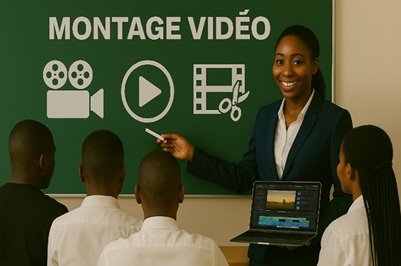 Illustration pour Montage vidéo avec logiciel basique