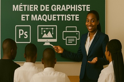 Illustration pour Métier de graphiste et maquettiste