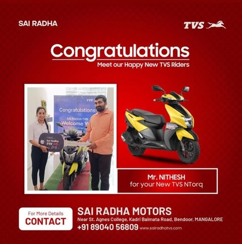 Congratulation MR.NITHESH for your new TVS NTorq