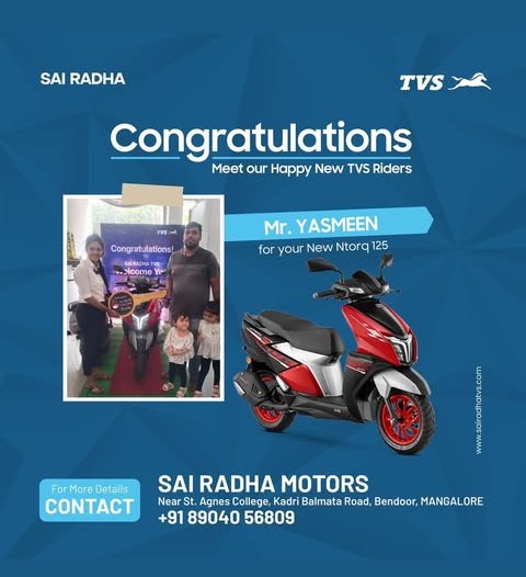 Congratulation MR.YASMEEN for your new TVS NTorq 125