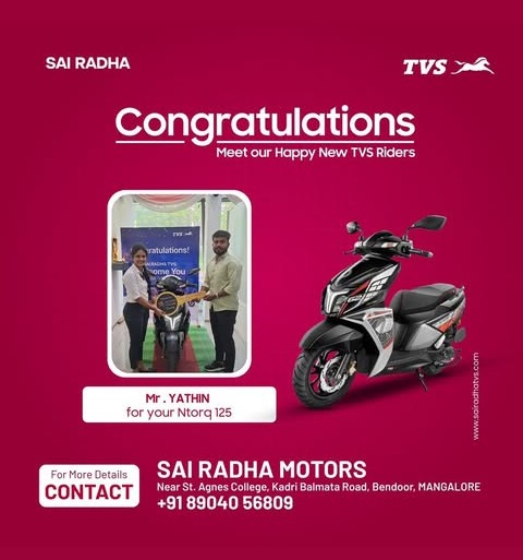 Congratulation MR.YATHIN for your new TVS NTorq 125