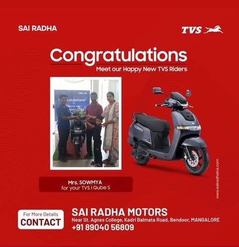 Congratulation MRS.SOWMYA for your new TVS IQube S