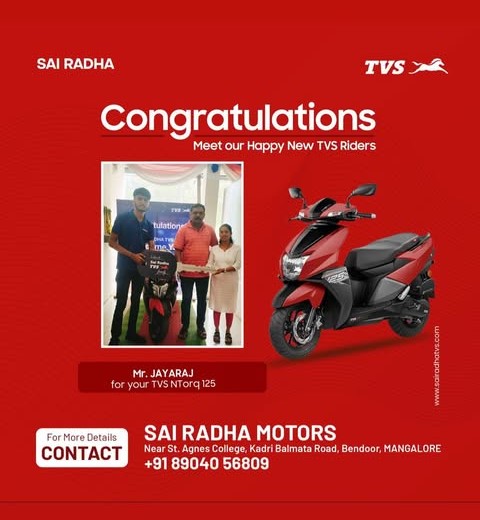 Congratulation MR.JAYARAJ for your new TVS NTorq 125