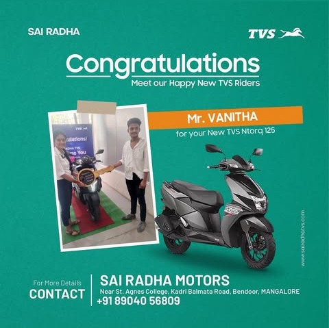 Congratulation MR.VANITHA for your new TVS NTorq 125