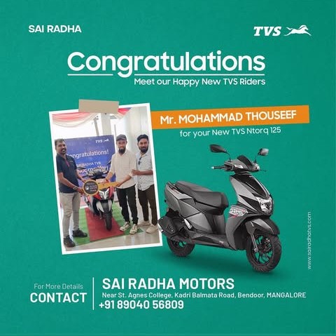 Congratulation MR.MOHAMMAD THOUSEEF for your new TVS NTorq 125