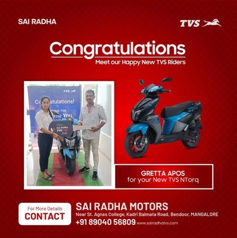 Congratulation GRETTA APOS for your new TVS NTorq