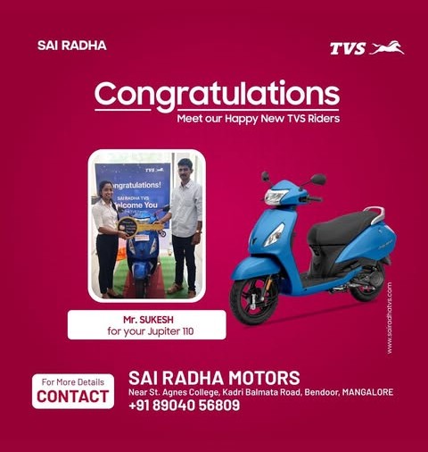 Congratulation MR.SUKESH for your new TVS Jupiter 110