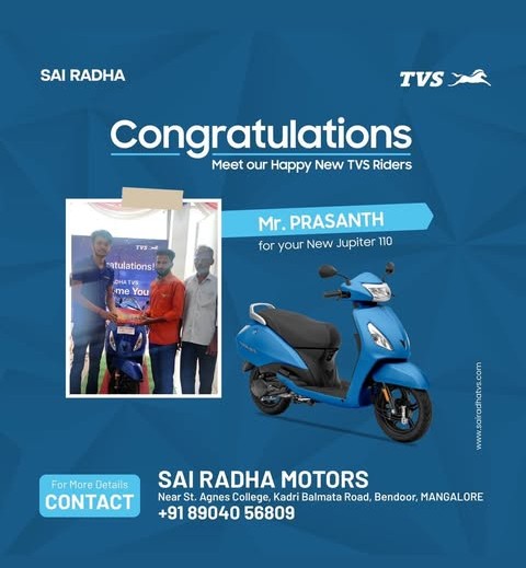 Congratulation MR.PRASANTH for your new TVS Jupiter 110