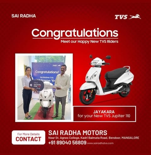 Congratulation JAYAKARA for your new TVS Jupiter 110