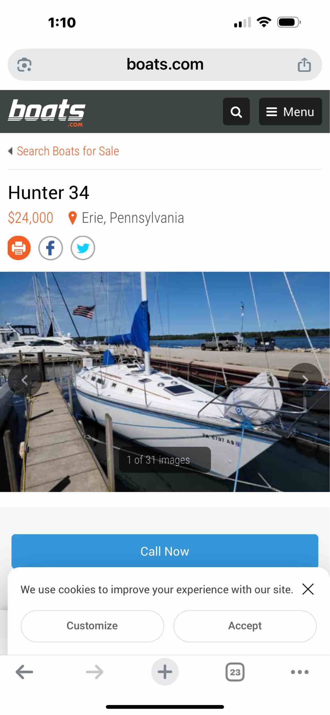 Hunter 34