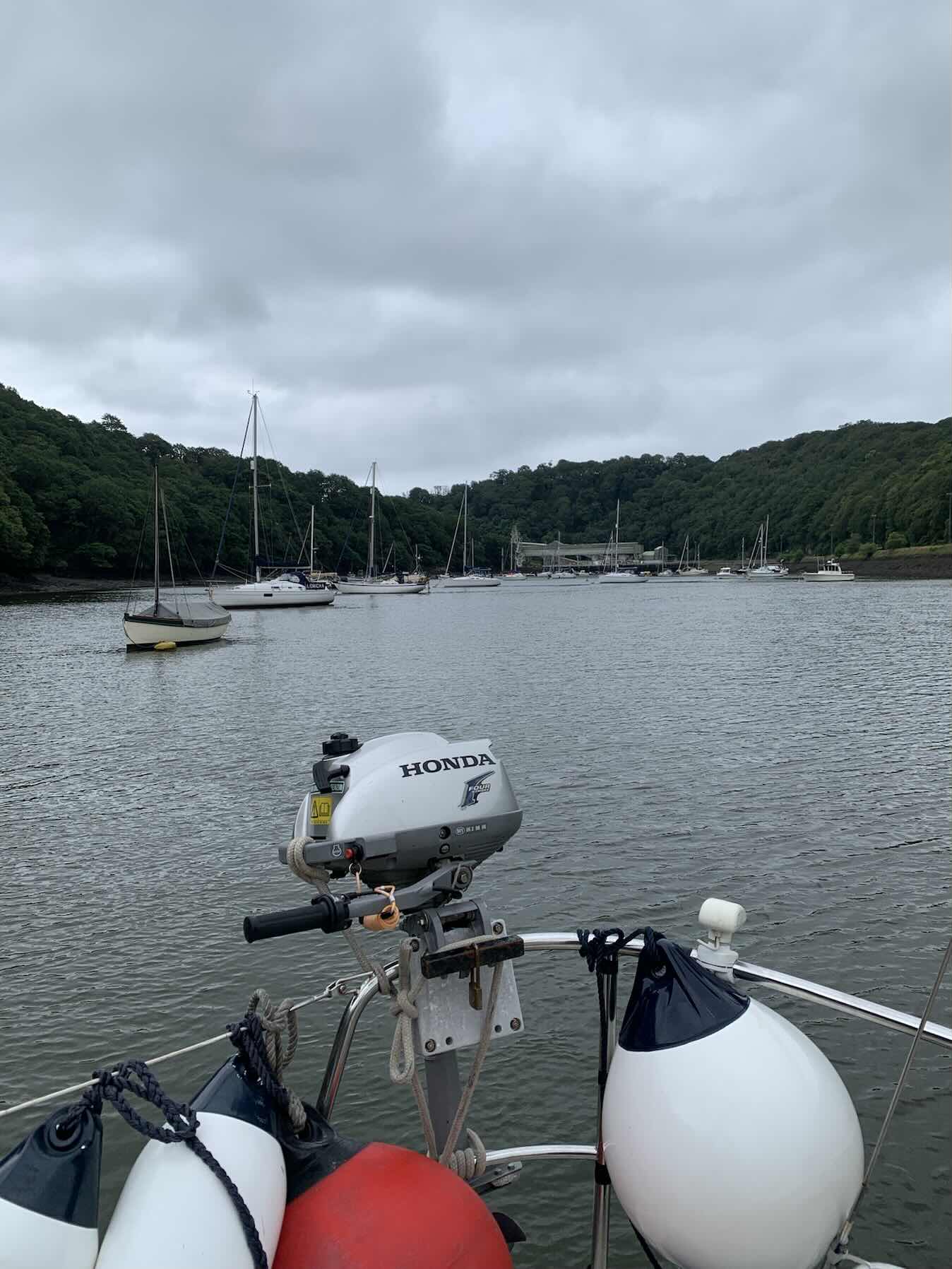 Polkerris to Fowey River, past moorings. _8FE245A5-D666-498D-B1FB-5065D96A180A