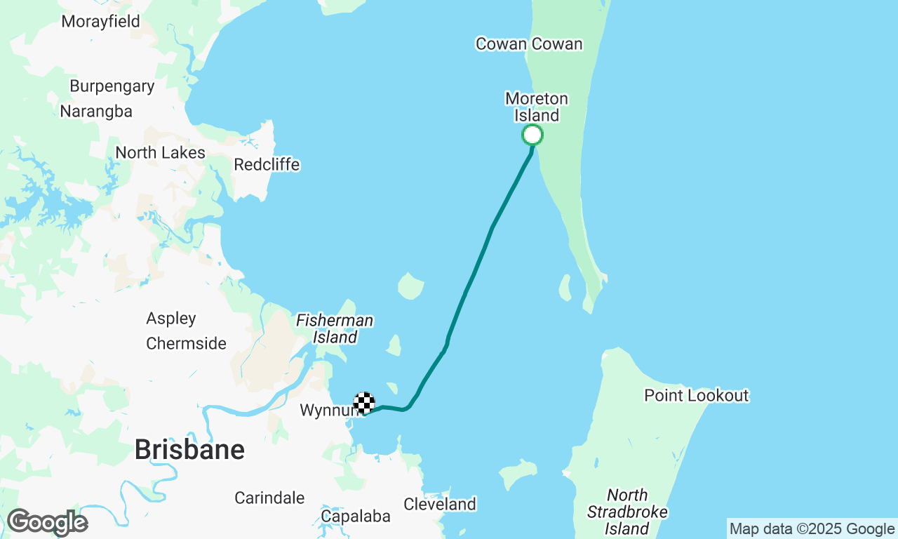 Middle west side of Moreton Is to anchor off Manly boat harbour