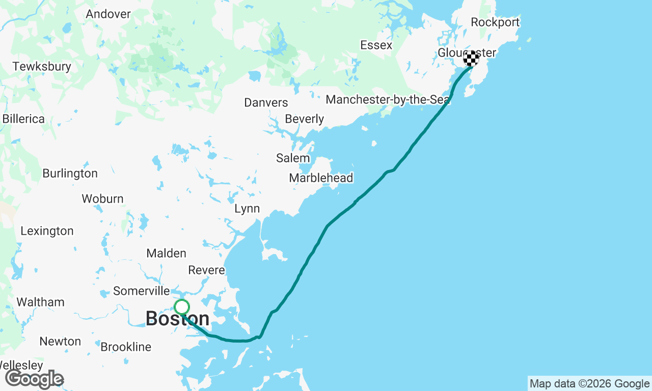 Boston to Gloucester