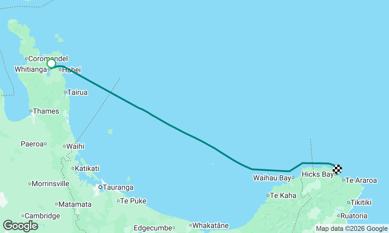 Whitianga to Hicks Bay