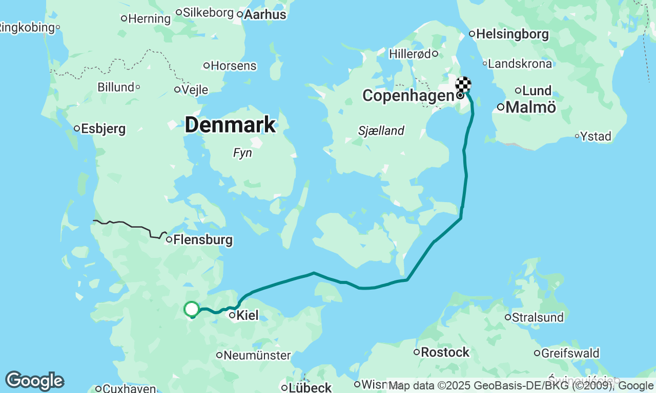Rendsburg to Copenhagen