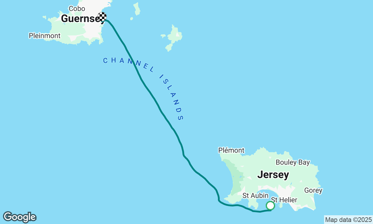 Jersey to Guernsey on the rib 