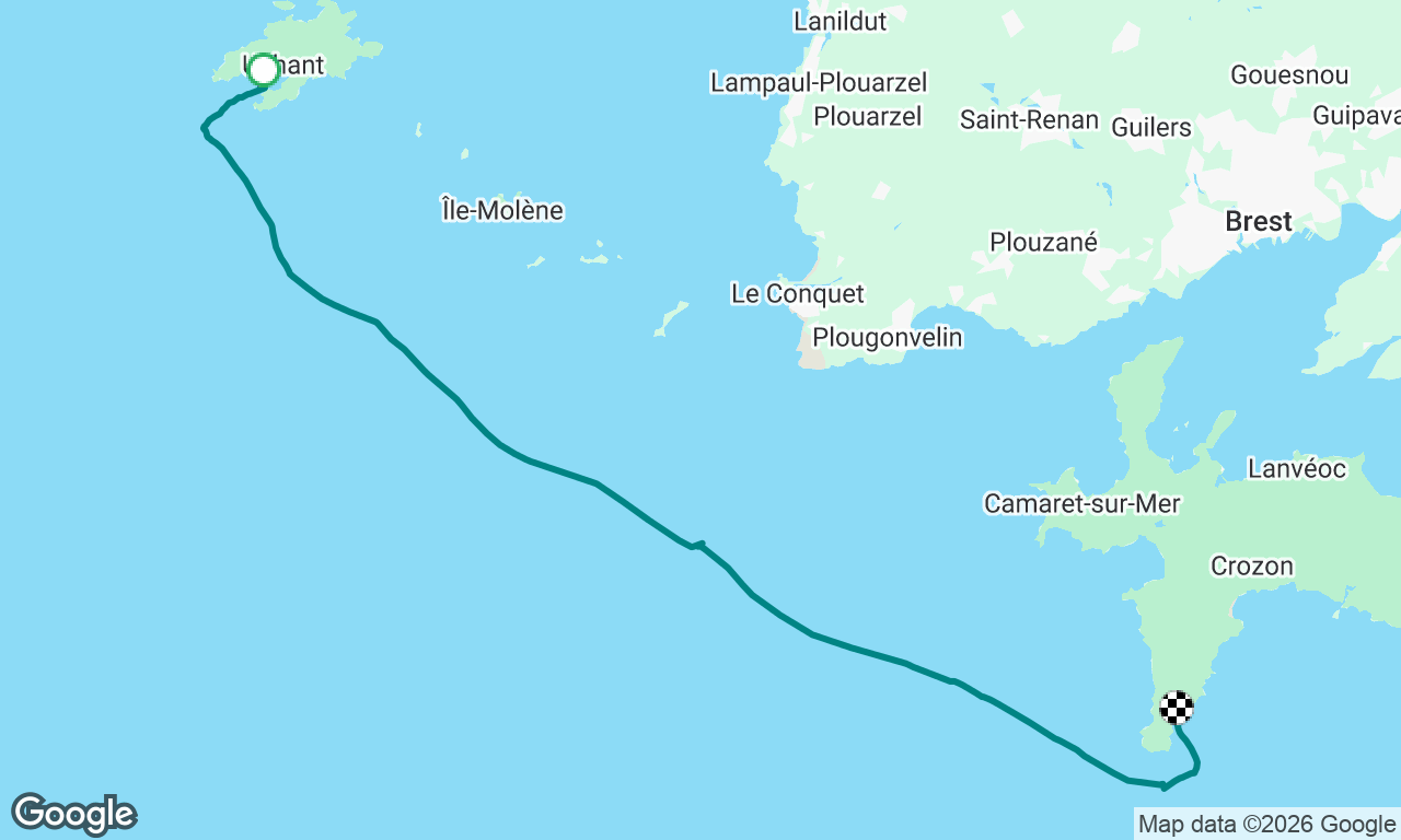 Ile D’Oessant to Anse St-Nicholas, Crozon peninsula, Brittany